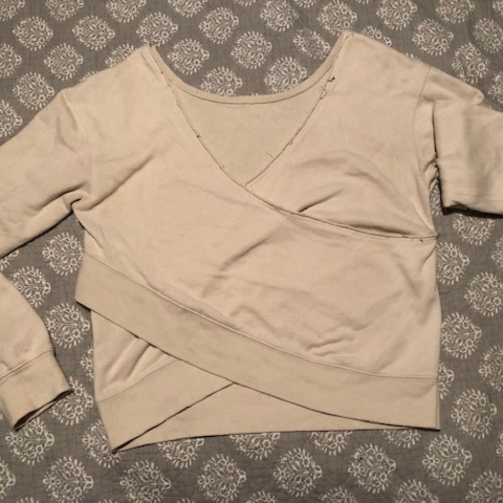 Open back crop sweatshirt